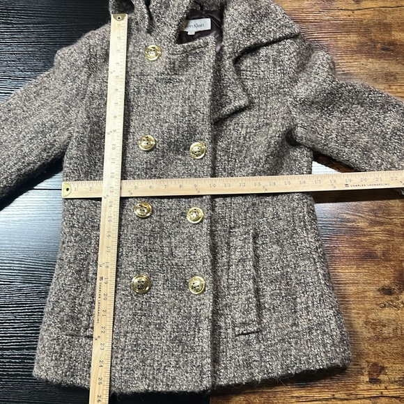 Calvin Klein Wool Blend Double Breasted Pea Coat Size 2 Brown/Gray - Picture 6 of 7
